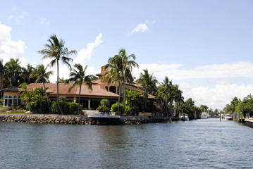 Canal in Fort Lauderdale Florida USA