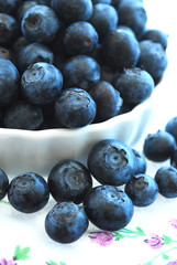 Ripe blueberries in a bowl.