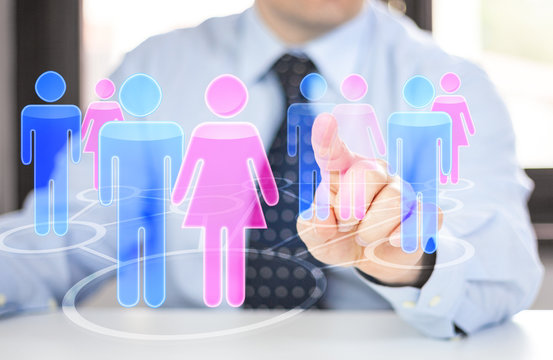 businessman connect to social network