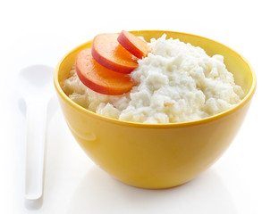 Bowl of rice flakes porridge