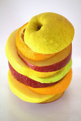 some slices of different fresh fruits