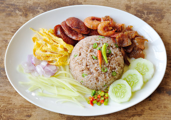 Fried rice with Shrimp paste, Thai style food