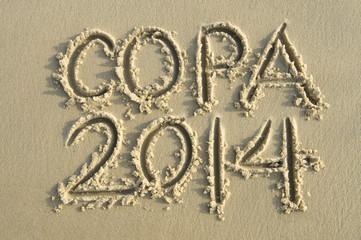Copa 2014 Football Sand Writing Message