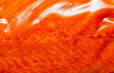 Closeup fresh salmon red fish meat as food background texture