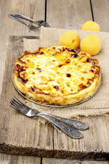 Top view of quiche lorraine