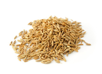 Pile of Caraway Seeds Isolated on White Background