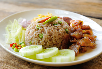Fried rice with Shrimp paste, Thai style food