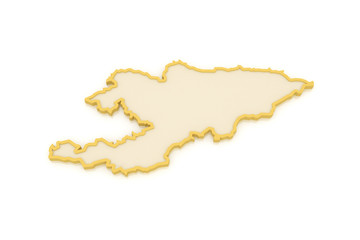 Map of Kyrgyzstan.
