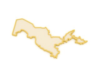 Map of Uzbekistan.