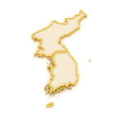 Fototapeta premium Map of Korea.