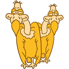 2 Lustige Comic Geier Freunde