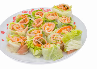 Fresh Spring rolls food with vegetable