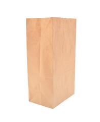 Brown paper bag isolated on white