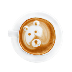 Cup of latte art coffee