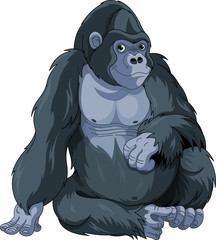 Obraz premium Siedzący goryl