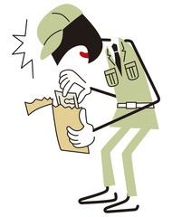 賃金の少なさに驚く男性