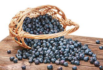 Blueberries in a bowl isolated