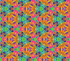 Seamless Pattern Composed of Bright Color Abstract Elements