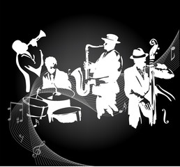 Jazz concert black background