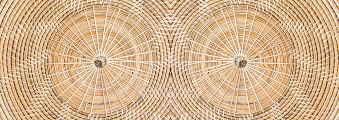 twin  dizziness   brown Half-Circled Rattan Mat abstract