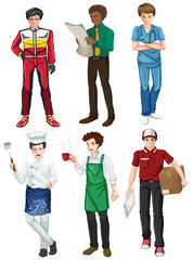 Obraz premium Six employed men