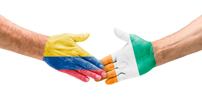  Handshake Kolumbien und Elfenbeinküste