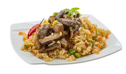 Fried rice with mushrooms