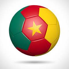 Obraz premium 3D soccer ball with Cameroon flag element and original colors