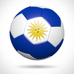 3D soccer ball with Uruguay flag element and original colors