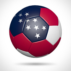 Obraz premium 3D soccer ball with USA flag element and original colors