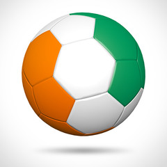 3D soccer ball with Ivory Coast flag element & original colors