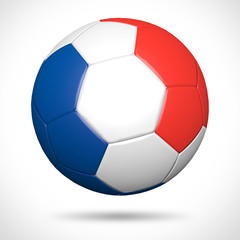 3D soccer ball with France flag element and original colors