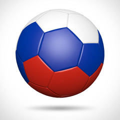 Fototapeta premium 3D soccer ball with Russia flag element and original colors
