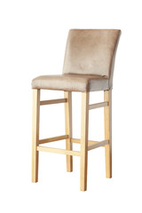 Wooden chair isolated on white background with clipping path