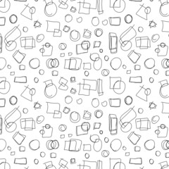 hand drawn circles, squares, triangle, doodle background