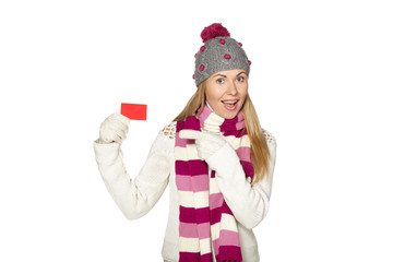 christmas, winter, beautiful woman in winter hat