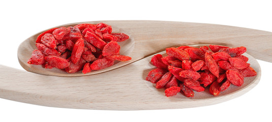 Goji berries on white background