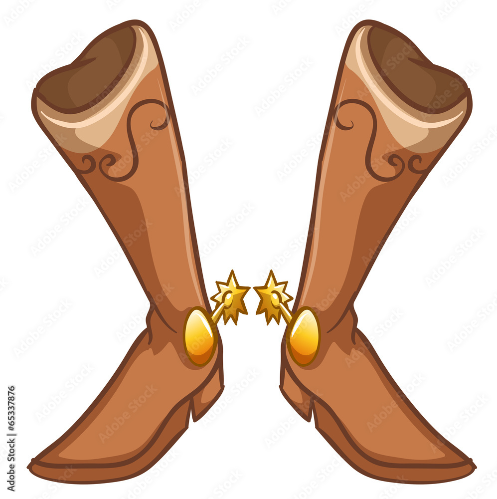 Poster A pair of boots with a gold design