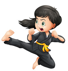 A brave girl doing karate © GraphicsRF