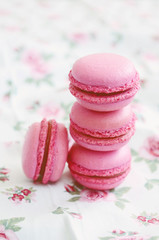 French cherry macaroon dessert