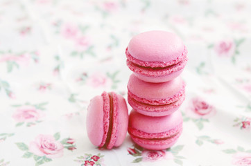 French cherry macaroon dessert