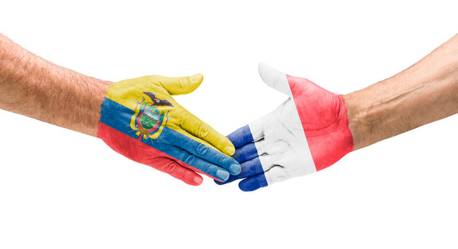  Handshake Ecuador und Frankreich