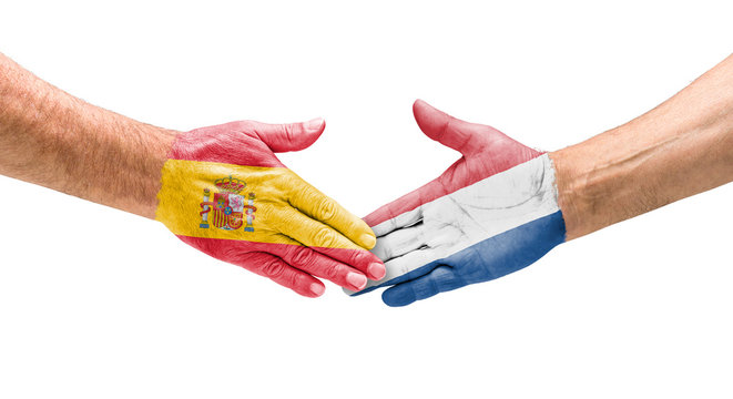 Handshake Spanien und Niederlande