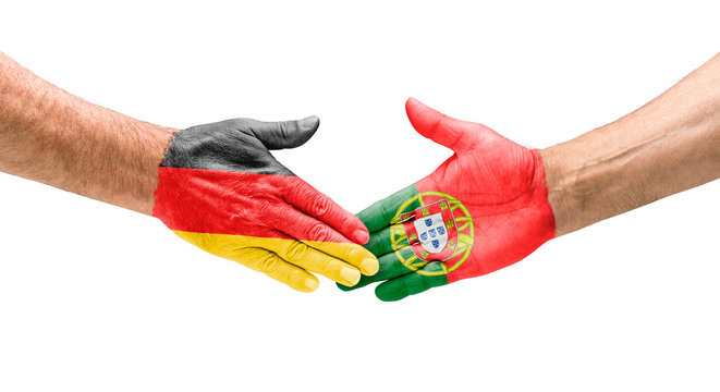 Handshake Deutschland und Portugal