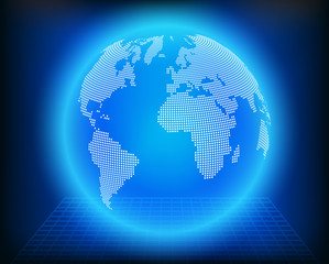 Vector globe icon of the world.