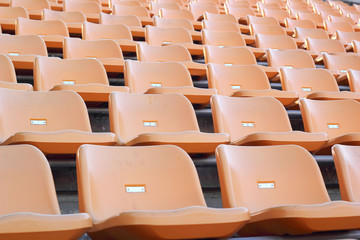 Stadium seats for visitors some sport or football