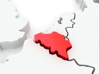 Map of Europe and Belgium.