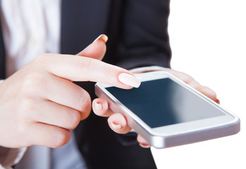 smartphone in female hands