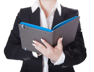 businesswoman a notebook