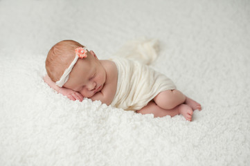 Sleeping Newborn Baby Girl
